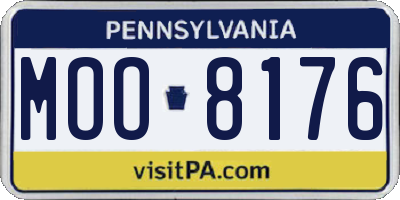 PA license plate MOO8176