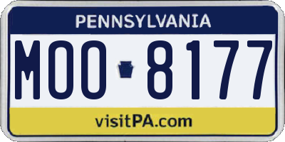 PA license plate MOO8177