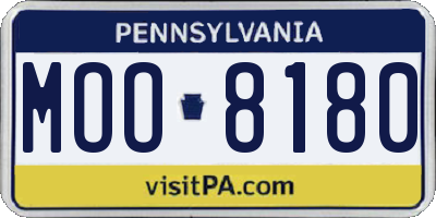 PA license plate MOO8180