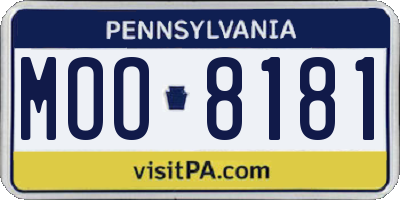 PA license plate MOO8181