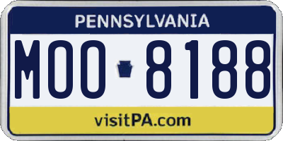 PA license plate MOO8188