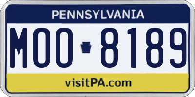PA license plate MOO8189