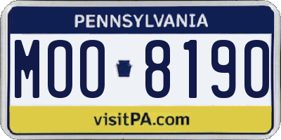 PA license plate MOO8190