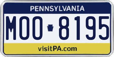 PA license plate MOO8195