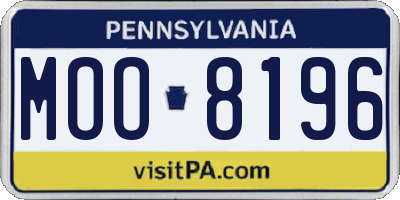 PA license plate MOO8196