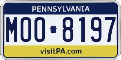 PA license plate MOO8197