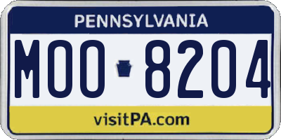 PA license plate MOO8204