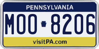 PA license plate MOO8206