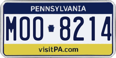 PA license plate MOO8214
