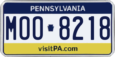 PA license plate MOO8218