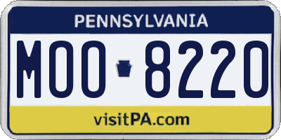 PA license plate MOO8220