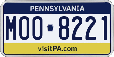 PA license plate MOO8221