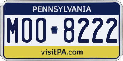 PA license plate MOO8222