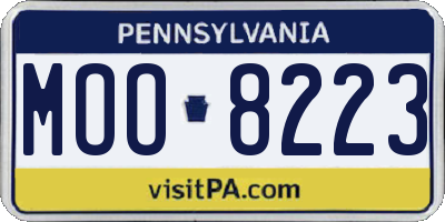 PA license plate MOO8223