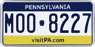 PA license plate MOO8227