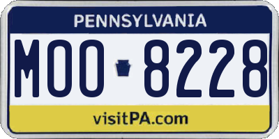 PA license plate MOO8228