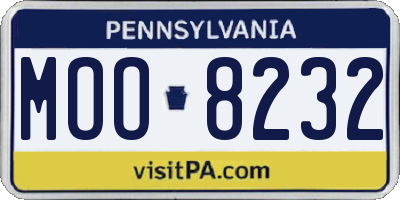 PA license plate MOO8232