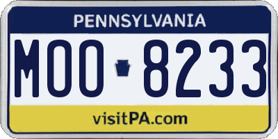 PA license plate MOO8233