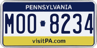 PA license plate MOO8234