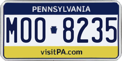 PA license plate MOO8235