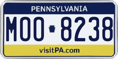 PA license plate MOO8238