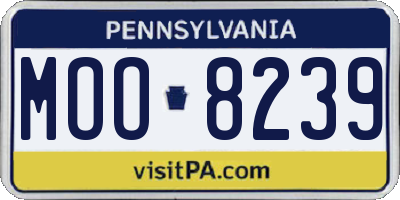 PA license plate MOO8239