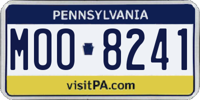PA license plate MOO8241