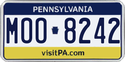 PA license plate MOO8242