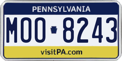 PA license plate MOO8243