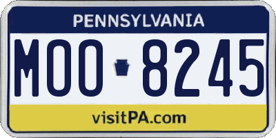 PA license plate MOO8245