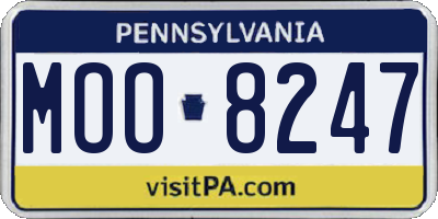 PA license plate MOO8247