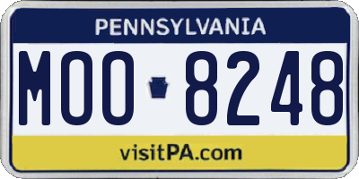 PA license plate MOO8248