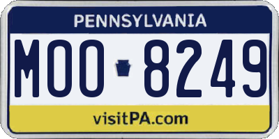 PA license plate MOO8249