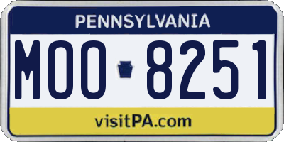 PA license plate MOO8251