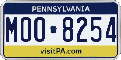PA license plate MOO8254