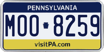 PA license plate MOO8259