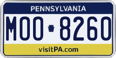PA license plate MOO8260