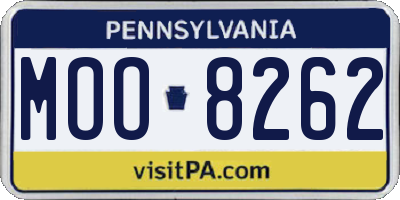 PA license plate MOO8262
