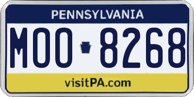 PA license plate MOO8268