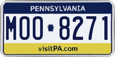 PA license plate MOO8271