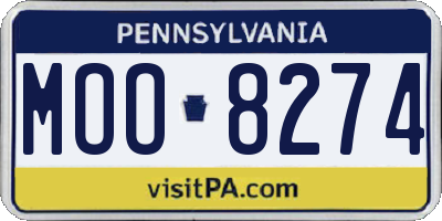 PA license plate MOO8274
