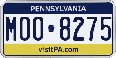 PA license plate MOO8275