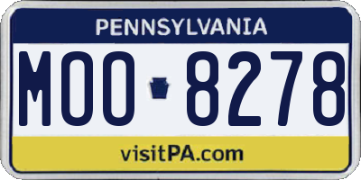 PA license plate MOO8278