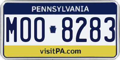 PA license plate MOO8283
