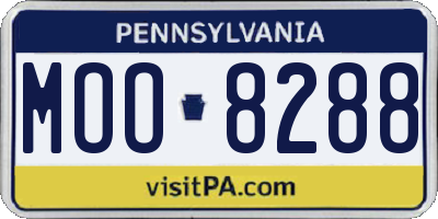 PA license plate MOO8288