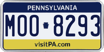 PA license plate MOO8293