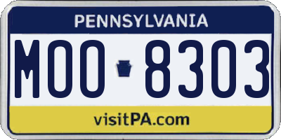 PA license plate MOO8303