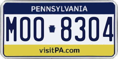 PA license plate MOO8304