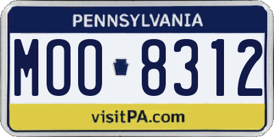 PA license plate MOO8312