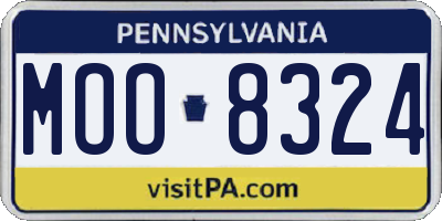 PA license plate MOO8324